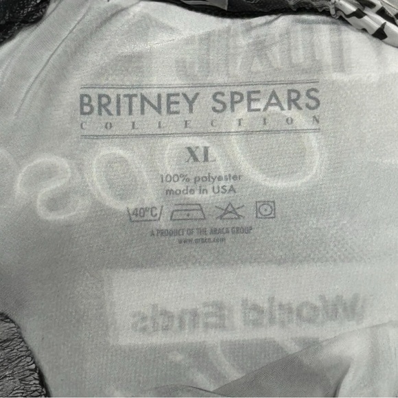 NWOT Britney Spears Newspaper Print Lyric Leggings – Juniors XL – Y2K It Girl - Picture 4 of 4